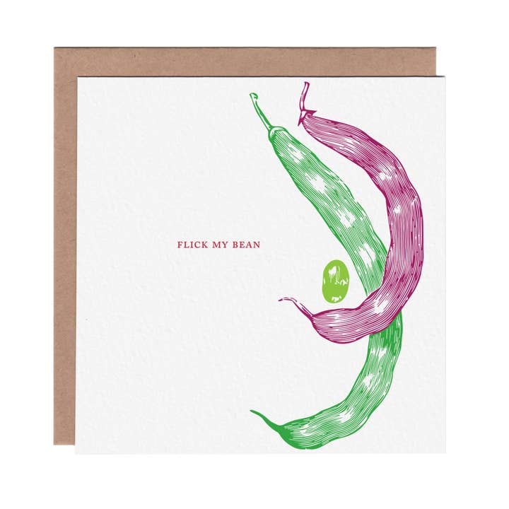 Flick My Bean Sexy Valentine's Day Greeting Card for wholesale by Ampersand M Studio