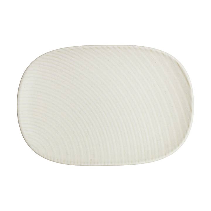 Impression Cream Spiral Medium Oblong Platter for wholesale by Denby