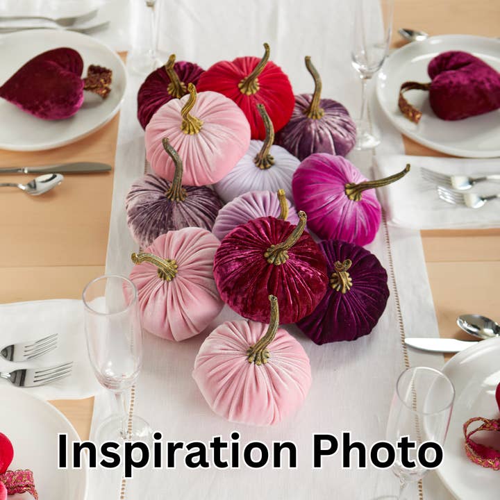 Zucca Piccola in Velluto, Camino di San Valentino, Tavolo Autunnale, Regalo per la vendita all'ingrosso da parte di Your Heart's Content