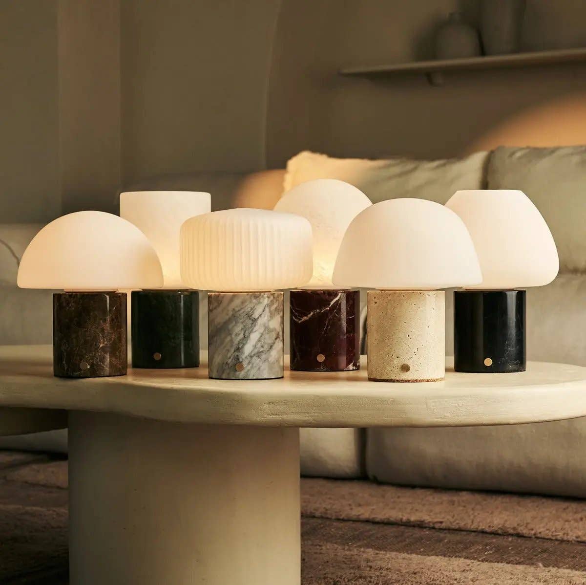 Tavellio - Wholesale Accent/Desk Lamp - Vela Dark Brown Marble Cordless Table Lamp | 3D-Printed Porcelain, Dimmable & Up to 100 Hours of Battery Life8