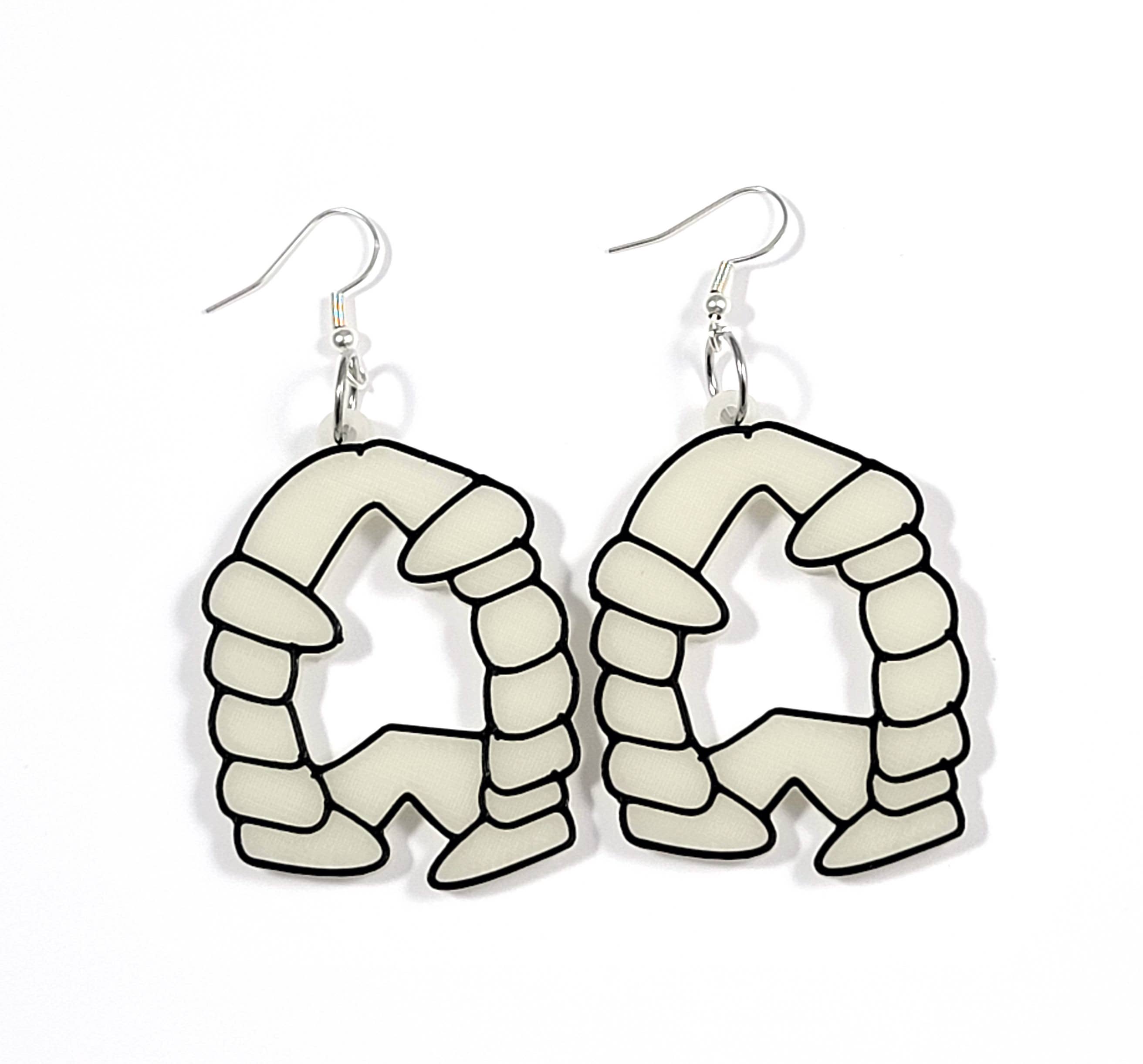 Printy Vibes - Wholesale Hangende/ronde oorbellen - Vampire Teeth Halloween Spooky Statement Oorbellen 3D geprint