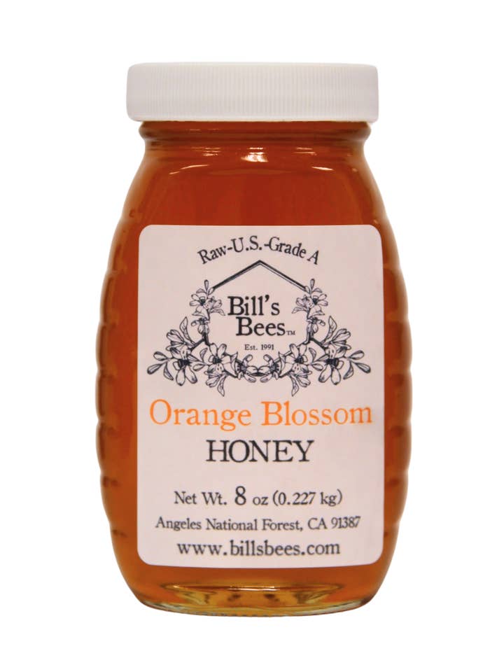 8 oz Orange Blossom Raw Honey for wholesale by Bill's Bees