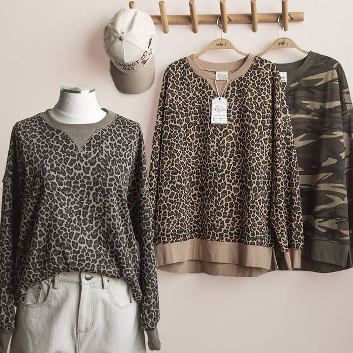 NT12318-Leopard & Camo Printed Knit Casual Top and other Purchase Wholesale forever. Free Returns & Net 60 Terms on Faire trending on Faire.