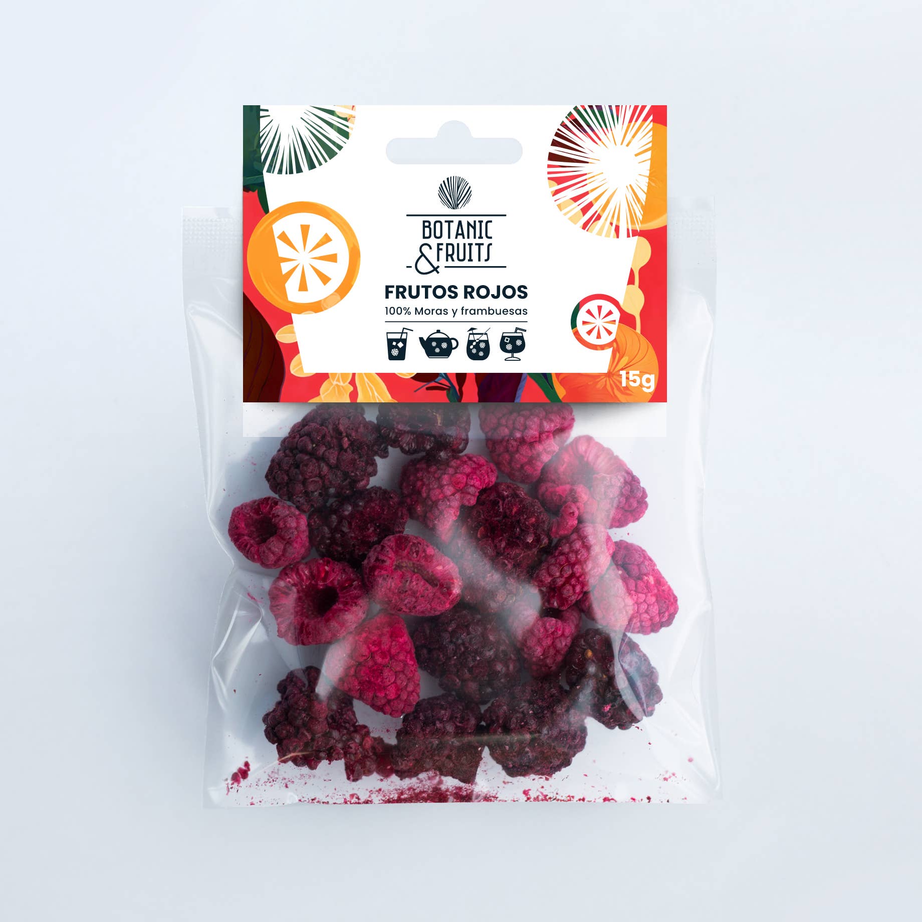 Botanic & Fruits - Wholesale Dried/Dehydrated Fruit - MiniBag 15g – Freeze-dried raspberries and blackberries