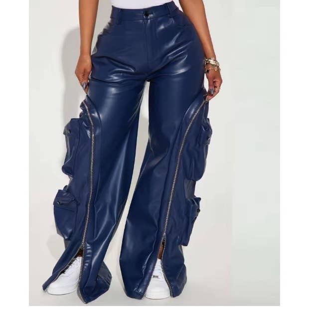 Cargo Pu Pants for wholesale by DORCAS