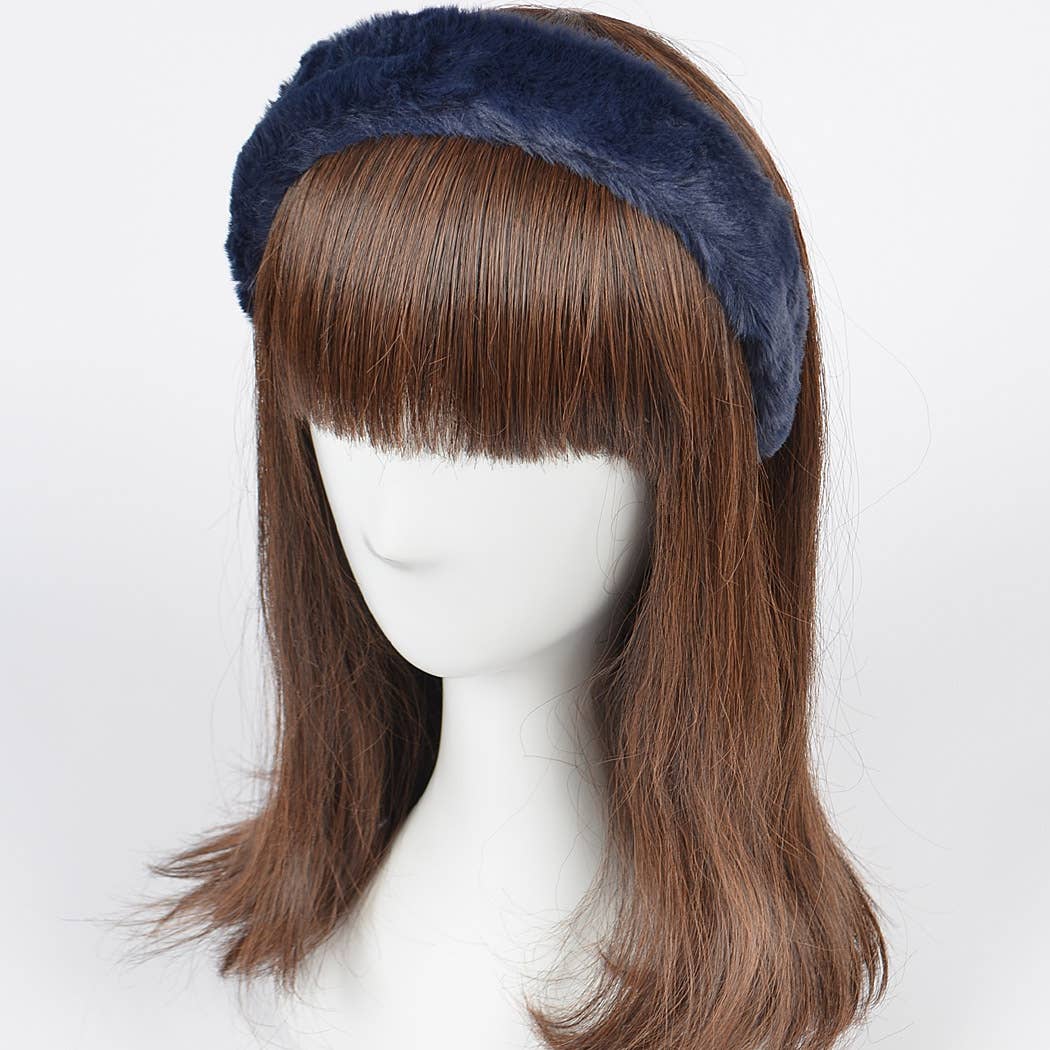 3AM BY H&D ACCESSORIES – wholesale Fashion headband – women's – Solid Faux Fur Headband6