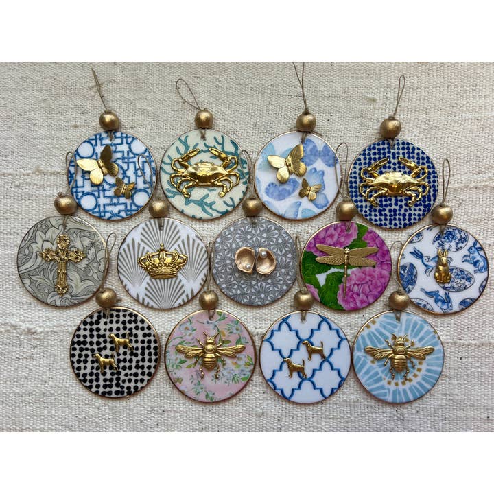 Ten Twenty Six Designs - Wholesale Ornament - Decoupage Gold Accent Ornaments