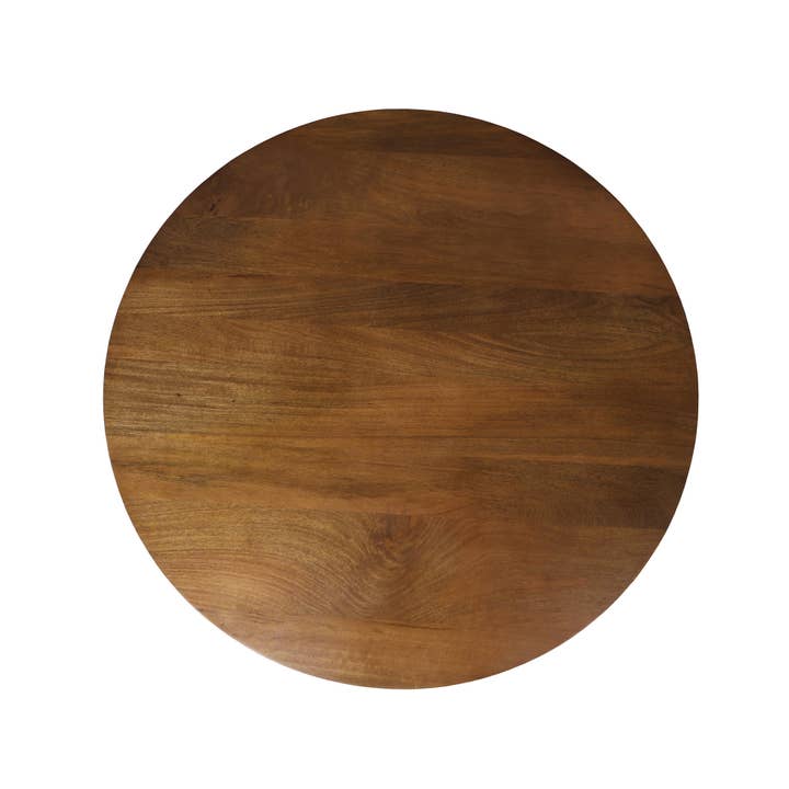 HomeRoots - Wholesale Coffee Table - 36" Brown Solid Wood Round Cross Legs Coffee Table4