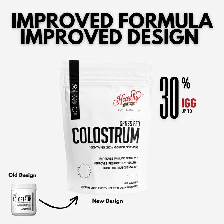 Hearthy Foods - Wholesale Protein/Superfood Powder - Grass Fed Pure Colostrum Powder, Immune Support, Keto, Gut 2