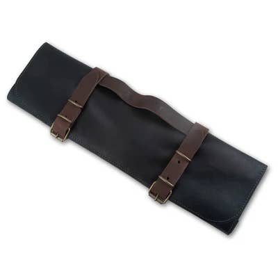 Messermeister - Vendita all'ingrosso Portacoltelli - Rotolo Portacoltelli in Pelle Vintage a 7 Tasche - Nero
