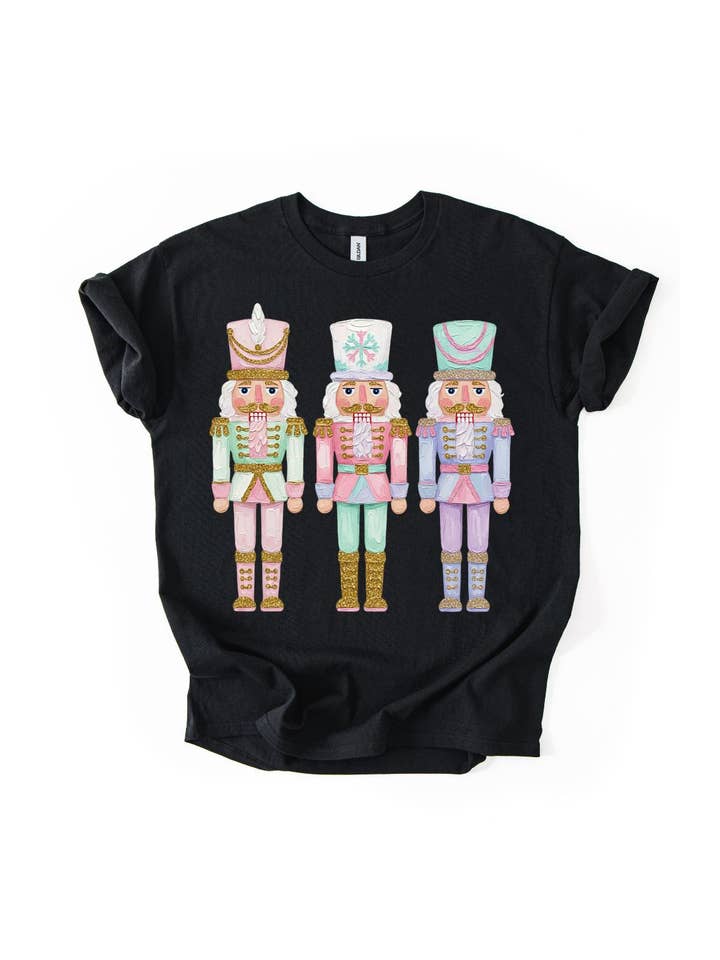 Amerikan Basics - Wholesale Screen Printed T-Shirt - Women's - Unisex Graphic Tee, Holiday Nut Cracker 2