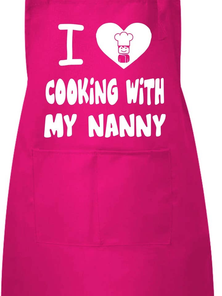 I Love Cooking with My Nanny Childs Baking Cooking Apron for wholesale by Print4U