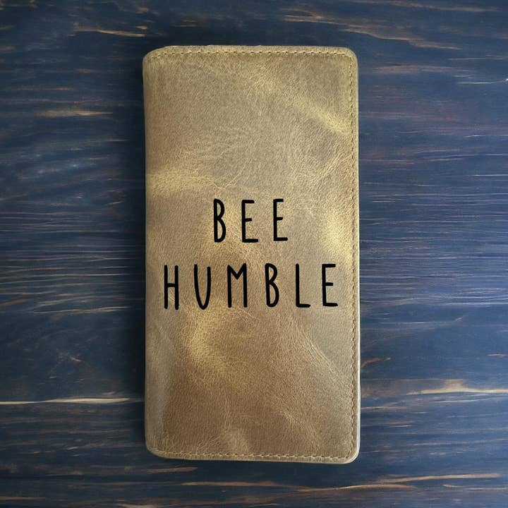 Bee Humble Rodeo Cowboy Western Buffalo Leather Wallet for wholesale by Texan Customs