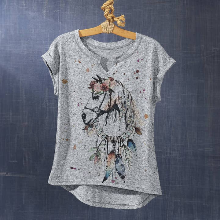 Horse Dreamcatcher Graphic Top for wholesale by Back in the Saddle