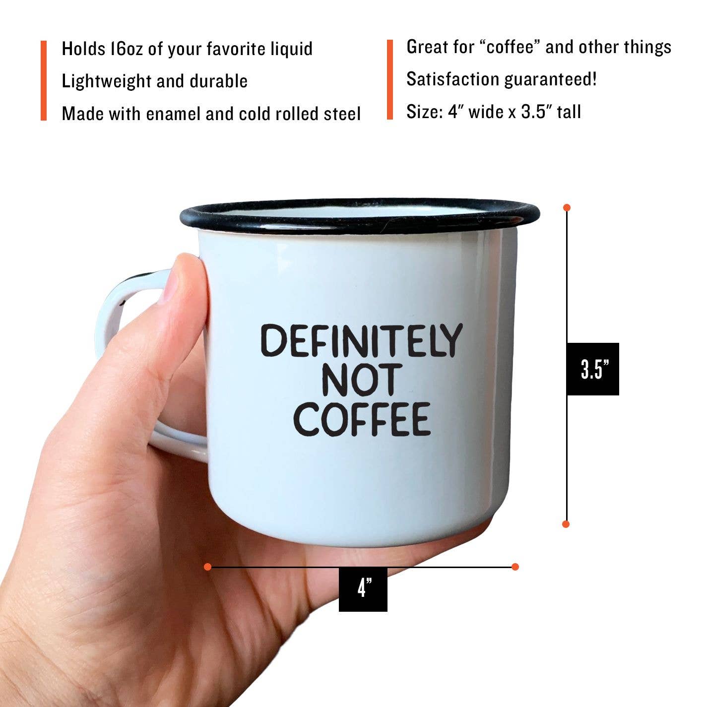 Swag Brewery - Wholesale Coffee Mug - Definitely Not Coffee | Enamel Mug2