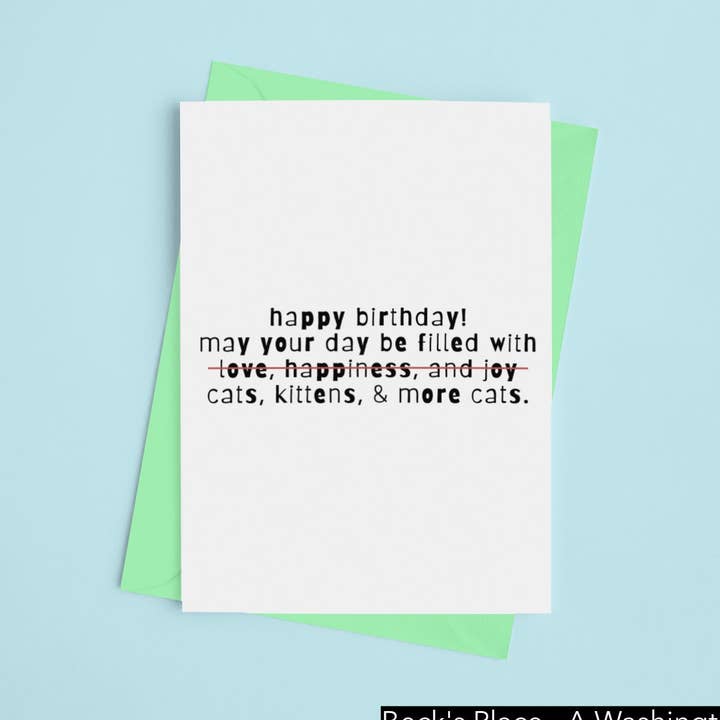 Espero que seu aniversário esteja cheio de gatos! - Cartão com tema de gato - por Beck's Place por atacado de Beck's Place - A Human-Based Non Profit