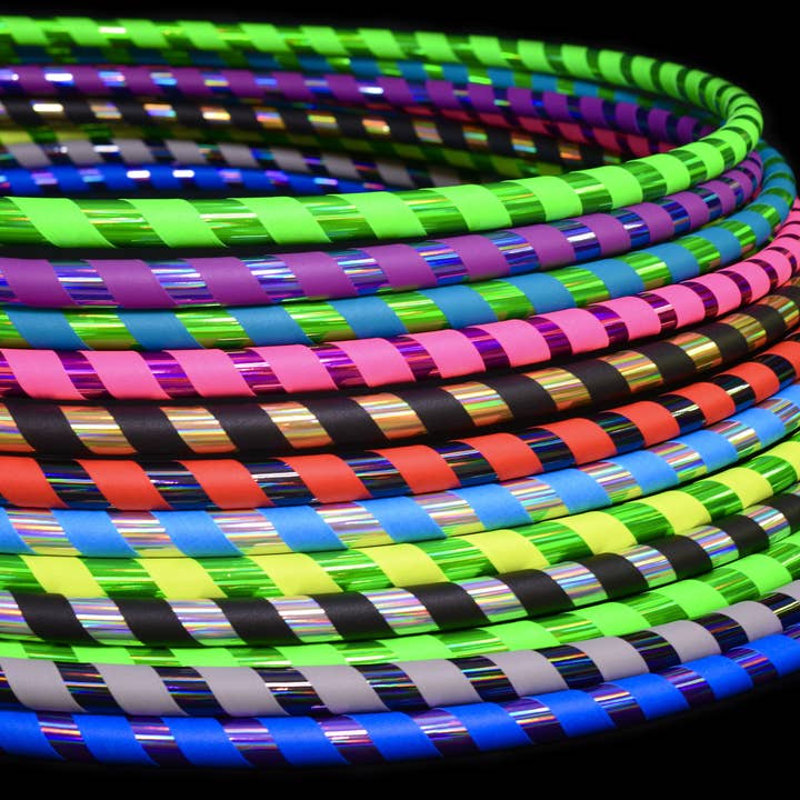 FestivalTreasures – wholesale Sporting accessories – Holographic Taped Beginner Hula Hoops1