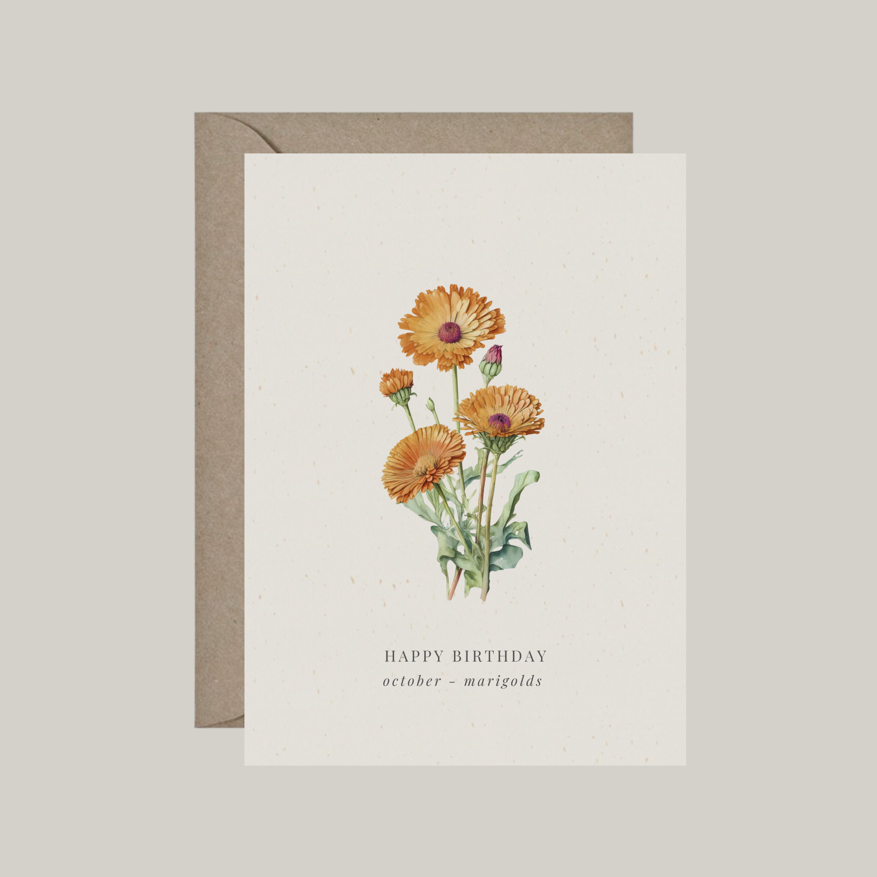 De Papierboetiek - Wholesale Birthday Card - Birth flowers | 12 birthday cards with envelope12