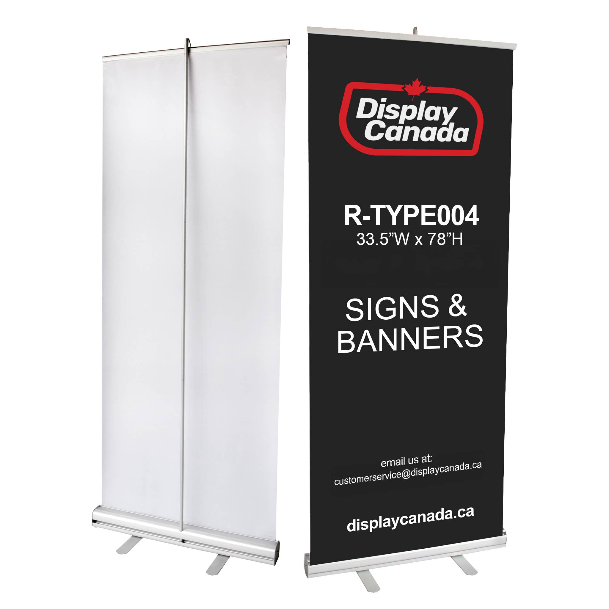DisplayCanada - Vente Support/étui pour présentoir - Support de bannière enroulable avec impression - 33,5" L x 78" H - Taille visible0
