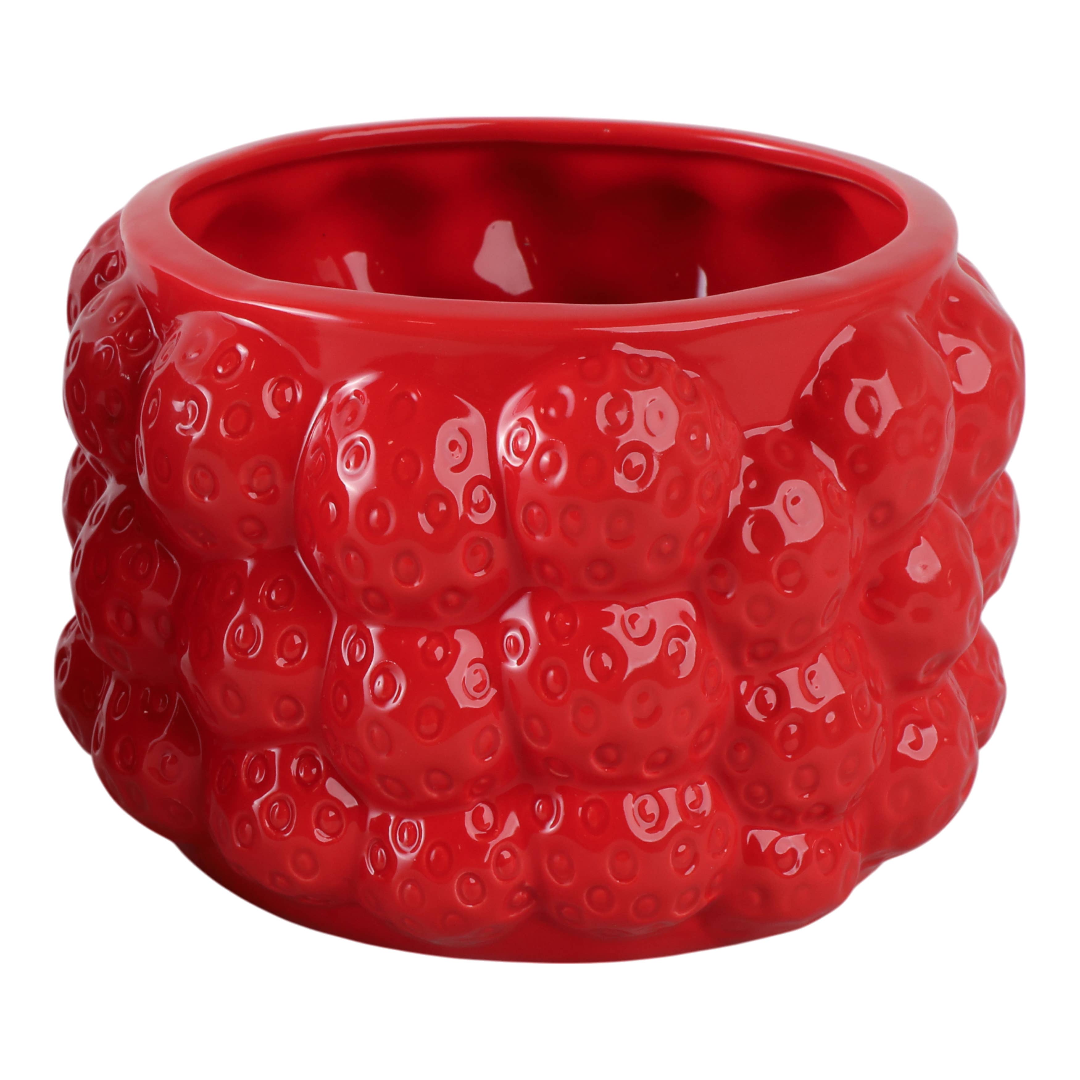Sagebrook Home - Wholesale Plant Pot - Ceramic Strawberries Flower Planter Pot - Red, 7 in.6