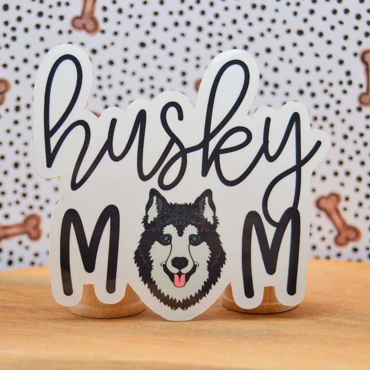 Husky Mom Waterproof Sticker, Husky Sticker for wholesale by Crafted by Chris Co.