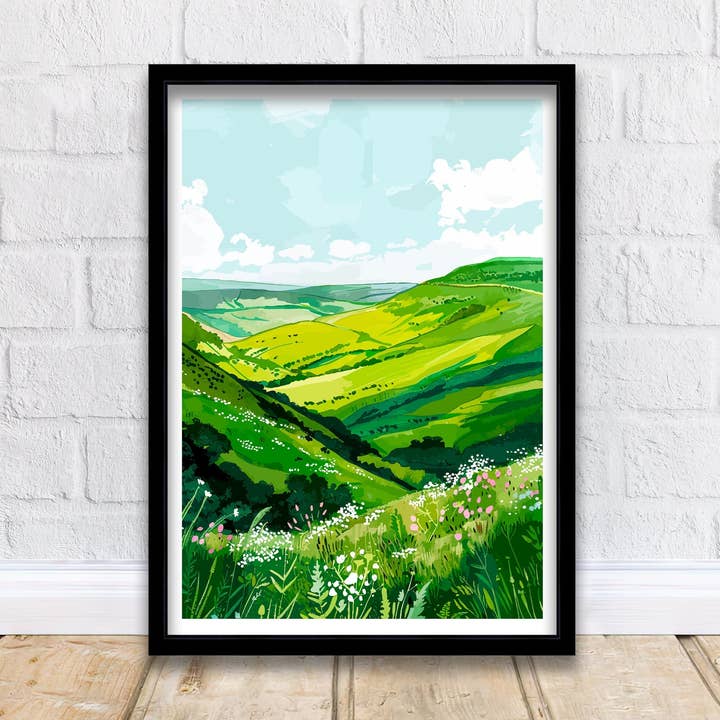 Long Mynd Shropshire Travel Poster for wholesale by InkNPrintz