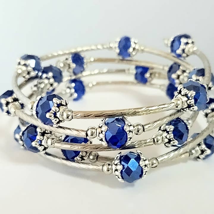 Piccadilly Pendants - Wholesale Cuff Bracelet - Crystal Memory Wire Bracelet, Easy On Bracelet
