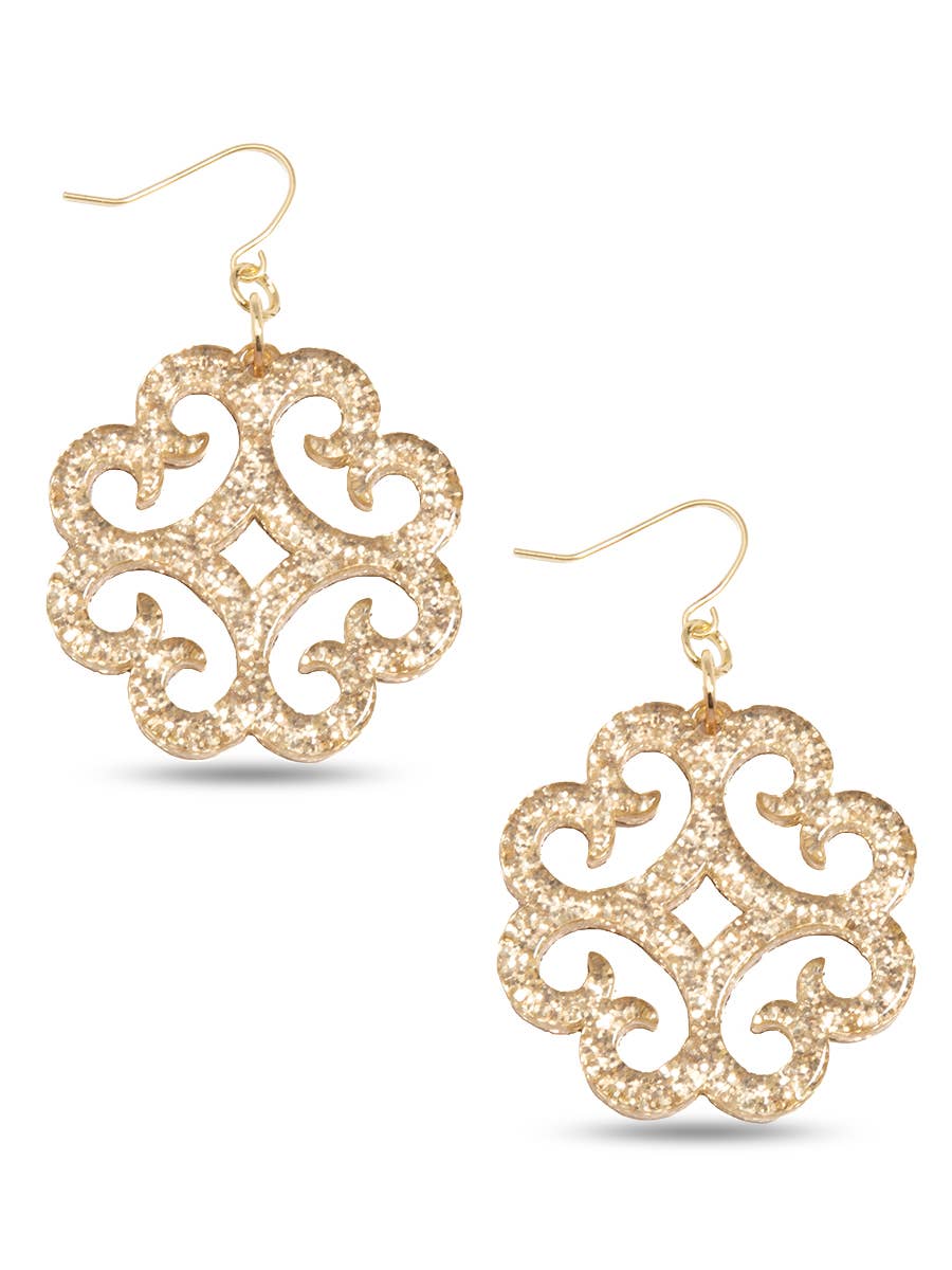 ZENZII Jewelry - Wholesale Hangende/ronde oorbellen - Circular Wave Pattern Resin Drop Earring17