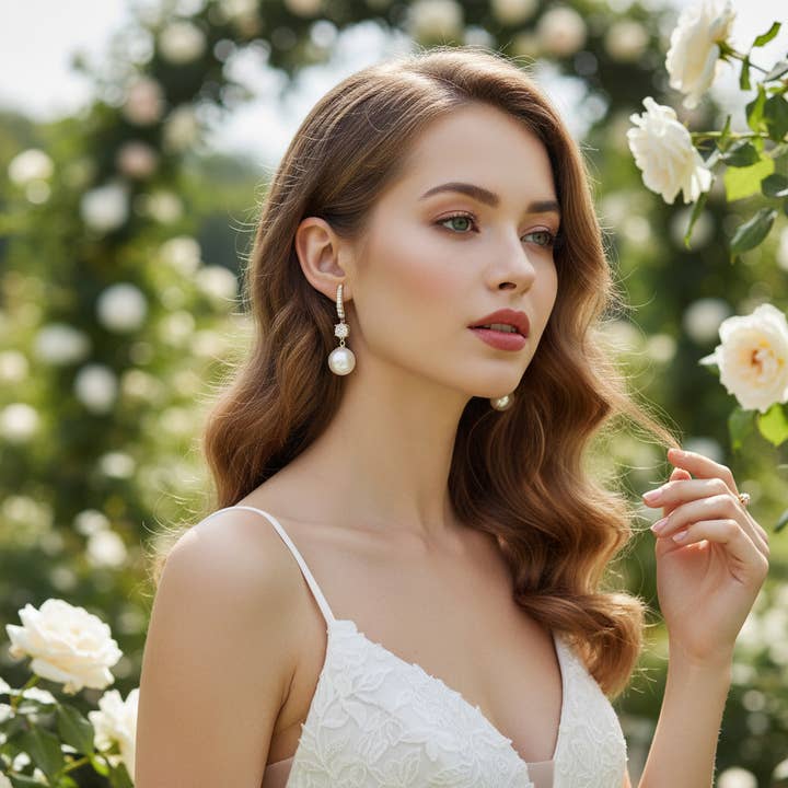 COLECCIÓN CZ - PENDIENTES DE PERLAS JOYAS - CZER781 PLATA para venta al por mayor de Athena Bridal Jewellery