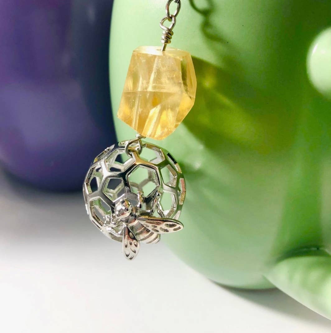 Kinley Jewelry - Wholesale Tea Strainer/Infuser - Tea Infuser Honey Bee Charmed with Honey Calcite Stone Gift4