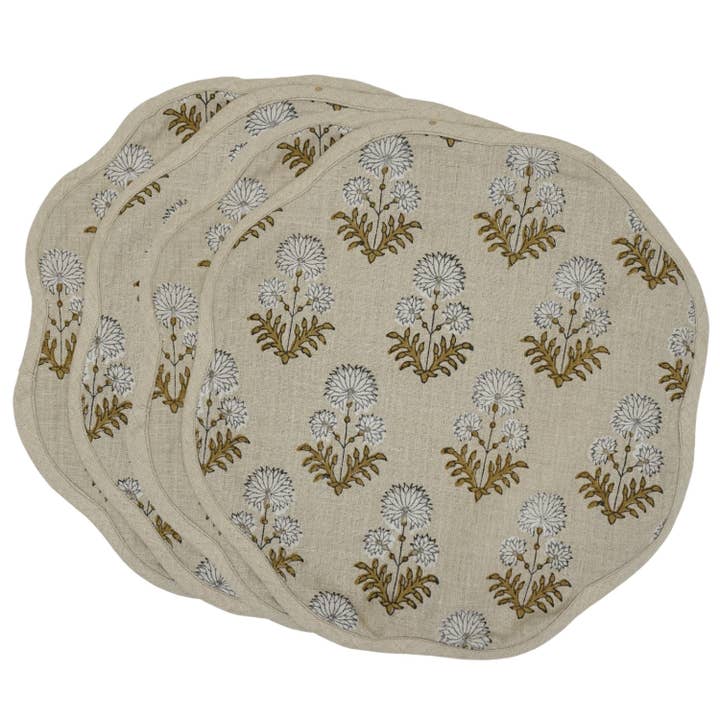 Modern Block Print Dining Décor Placemats - Rishi for wholesale by Fabdivine