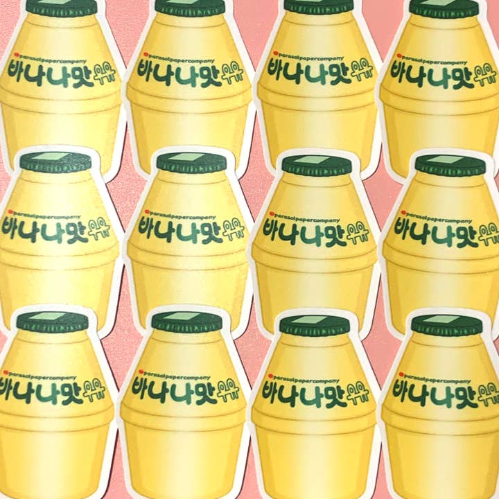 Parasol Paper - Wholesale Sticker - WATERPROOF Banana Milk Asian Drink Vinyl Sticker Decal2
