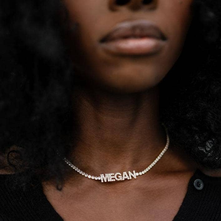 The Sis Kiss - Wholesale Pendant/Charm Necklace - Customized Tennis Chain Nameplate Necklace (Single)