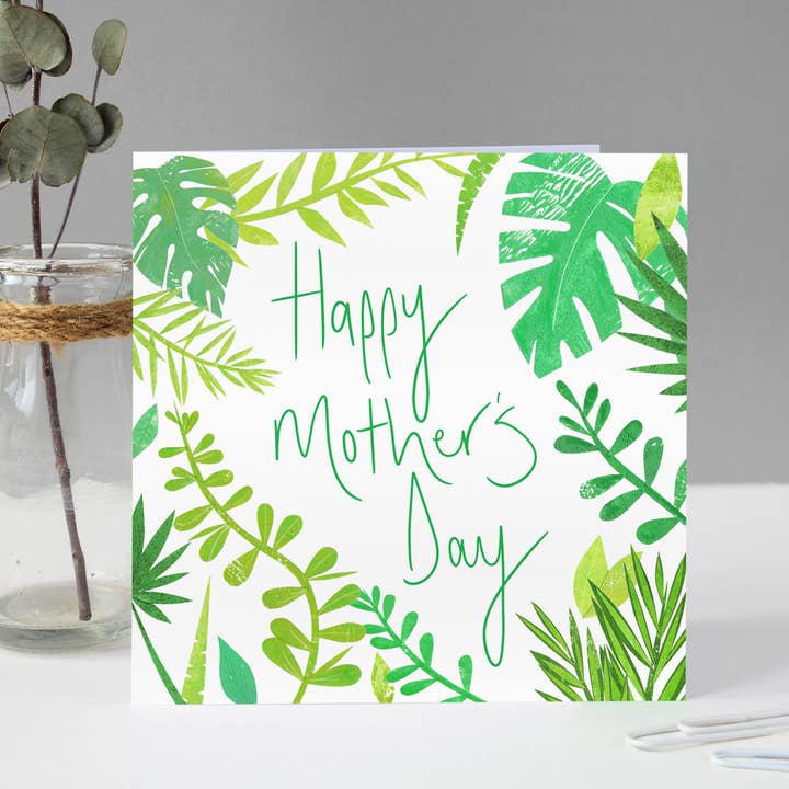 Carte de plantes vertes pour la fête des mères pour la vente par Fiona Clabon Illustration