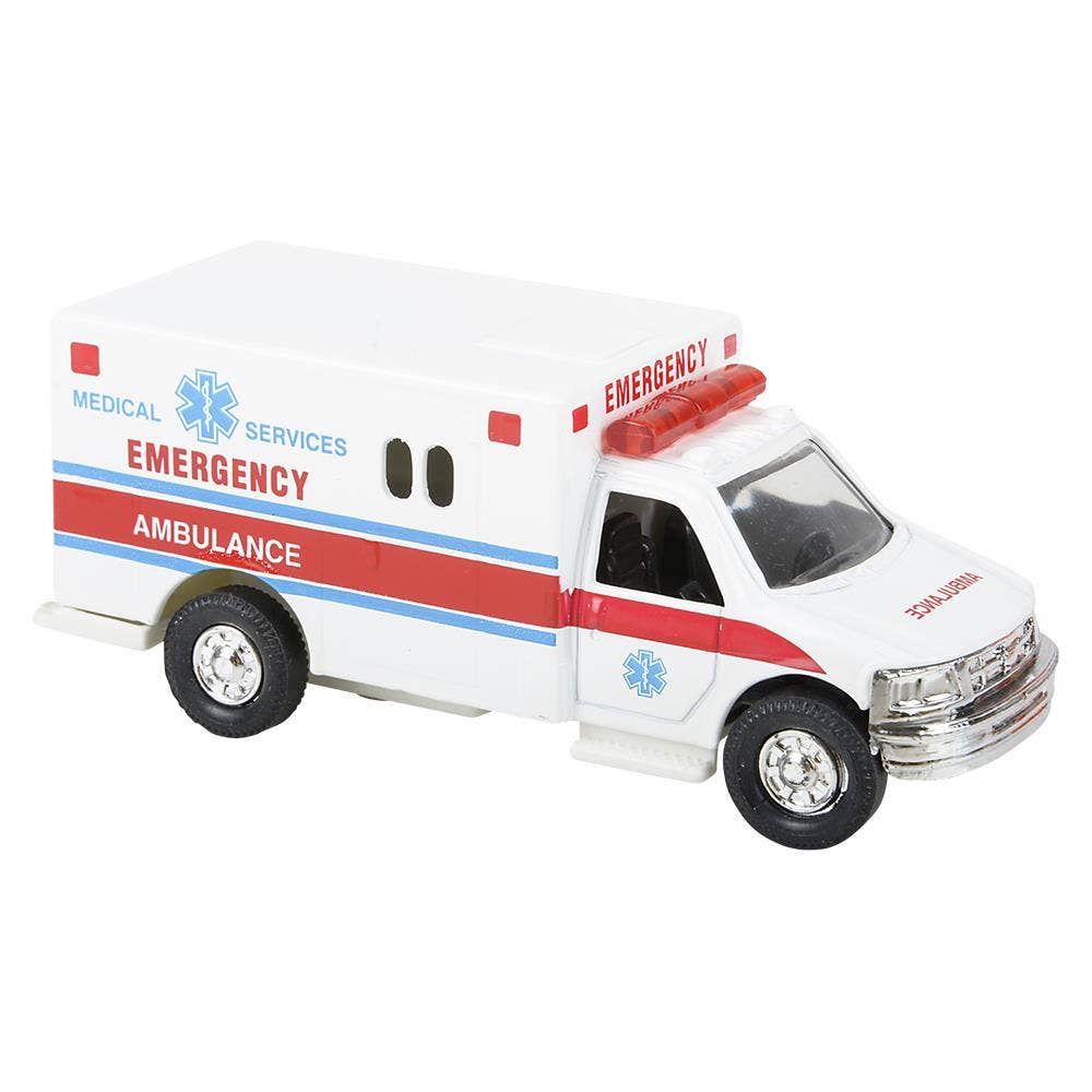 The Toy Network - Wholesale Toy Car/Truck - Kids - 5" Diecast Pull Back Rescue Ambulance4