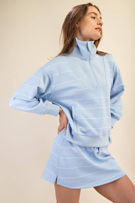 Sunday Morning - Vente Sweat-shirt – femme - T7299PL37 PULL À COL MONTANT À RAYURES ET FERMETURE ÉCLAIR DE GRANDE TAILLE 13