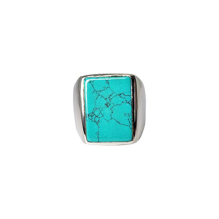 Howlite Stone Sterling Silver Men's Ring for wholesale by Amberman