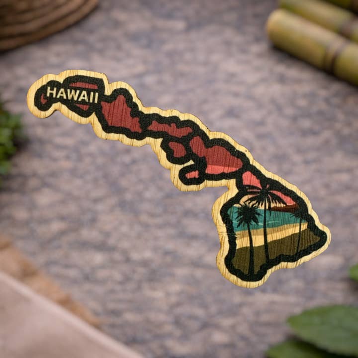 Adesivo in bambù ecologico delle Hawaii per la vendita all'ingrosso da parte di Bamboo Wood Stickers