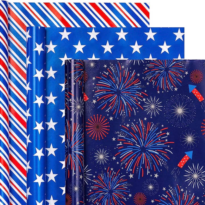 Wrapping Paper Roll for Memorial Day, 4th of July for wholesale by Wrapaholic Gifts & Packing Company