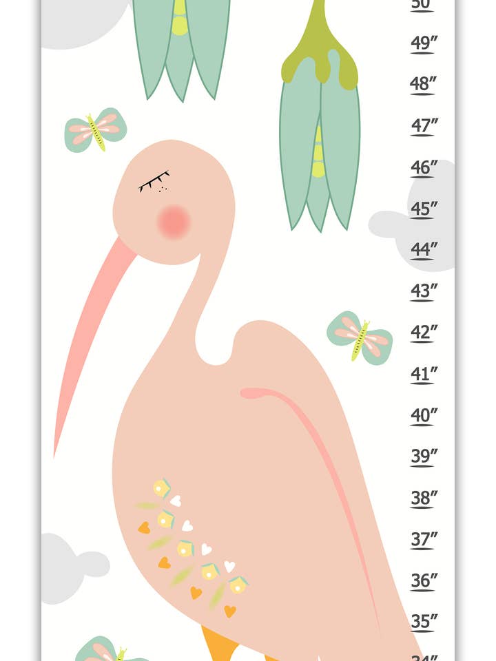 Ibis Bird Tropical Bird Personalized Growth Chart for wholesale by Finny and Zook