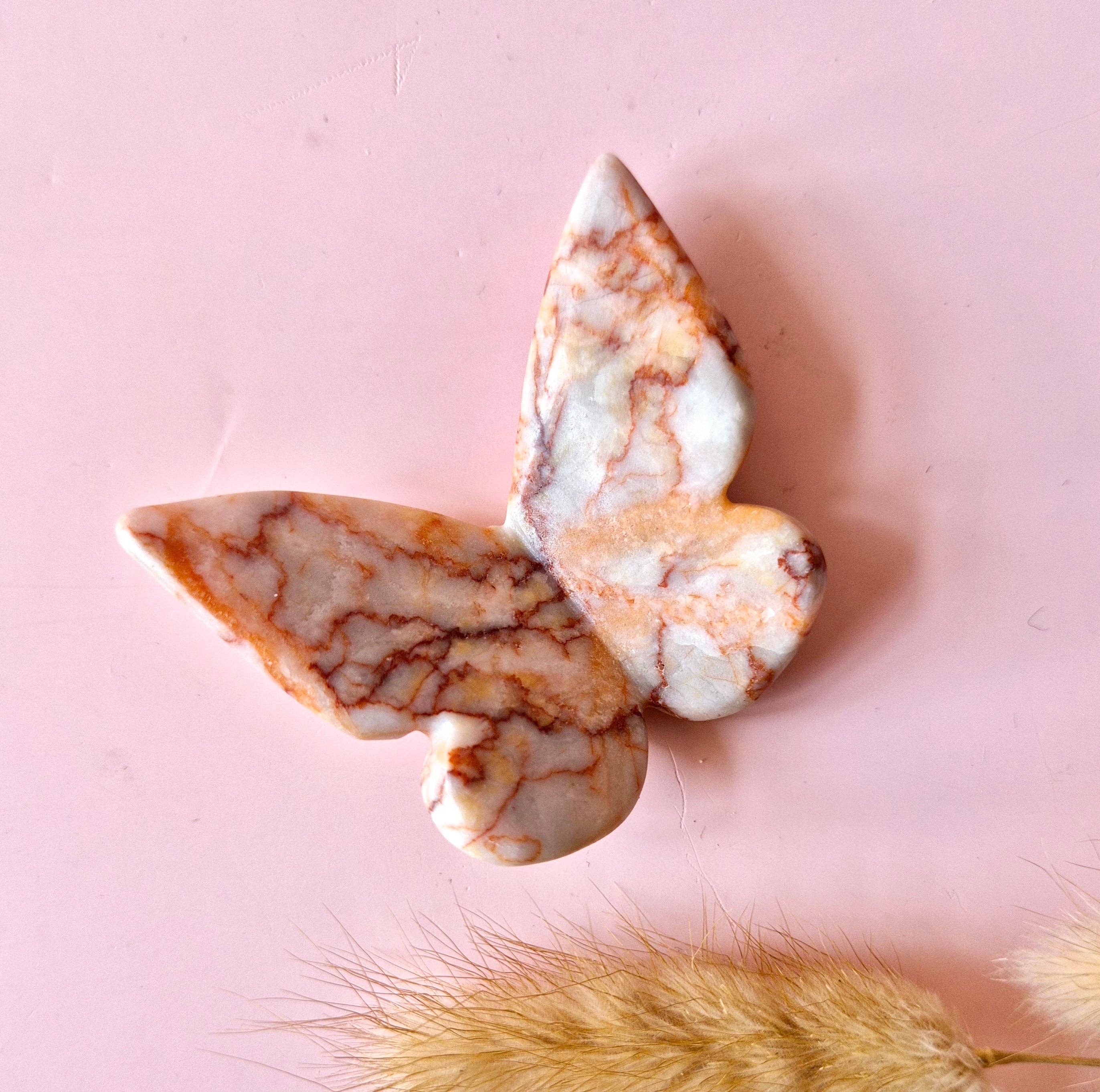 Moonlight Gemstones - Wholesale Spiritual Stone/Crystal - Gemstone Butterfly 6x5 cm – Red Net Stone0