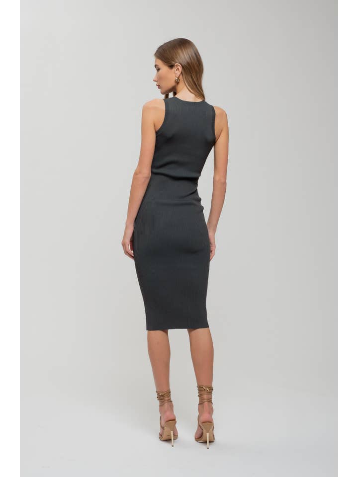 The Workshop Studio – Engroshandel Kjole - Dame – RIBSTRIKKET TANK MIDIKJOLE10