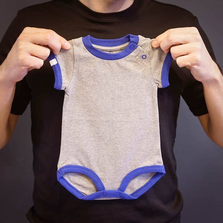 Organic bodysuit “Pirouette” Cobalt blue for wholesale by PAPA m'habille