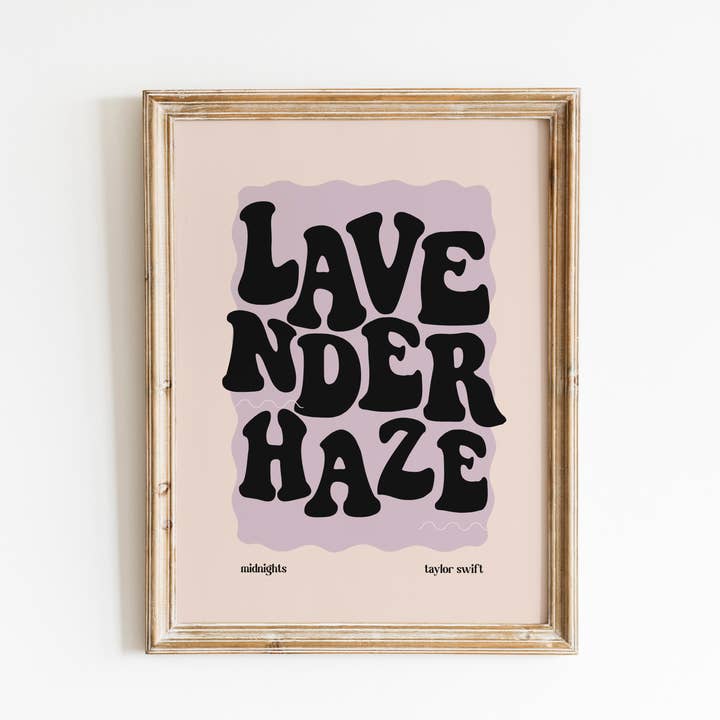 Lavender Haze Art Print, Taylor Swift Inspired Poster for wholesale by Abate Graphics