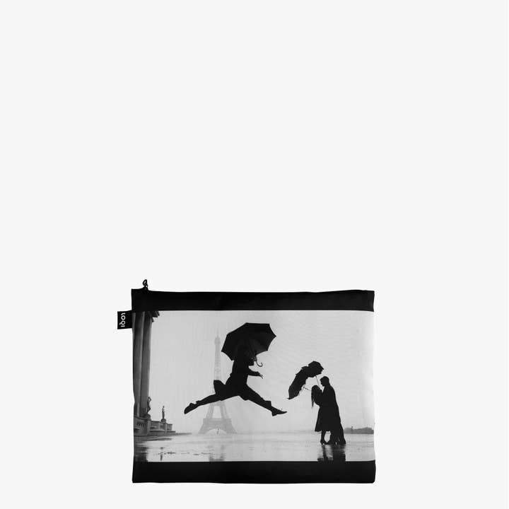 LOQI - Wholesale Pouch - Unisex - ELLIOTT ERWITT Eiffel Tower, Dog Jumping and California Kiss Zip Pockets1