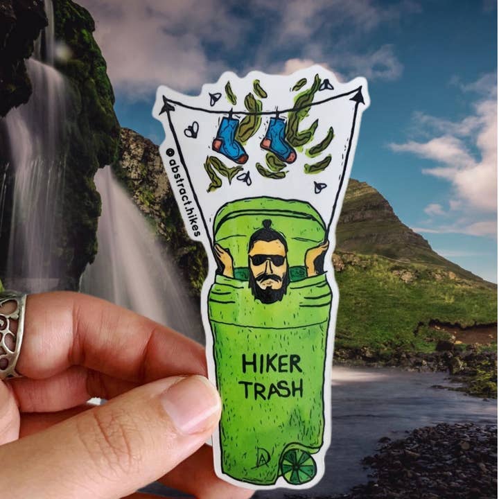 Abstract Hikes - Wholesale Sticker - Hiking Sticker: "Hiker Trash Man"