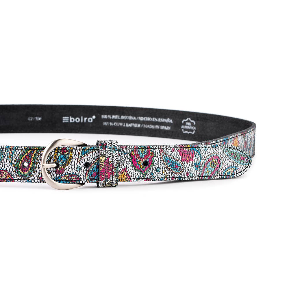 VALTICO - Wholesale Belt - Women's - Colourful leather tapestry belt with floral print.0