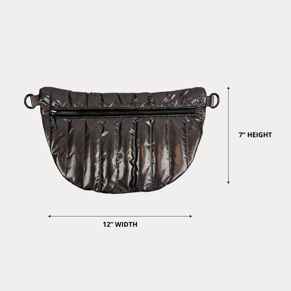 AHDORNED - Wholesale Belt Bag - Women's - Reese Quilted Sling/Waist Bag w/Black Resin Chain & 2" Solid36