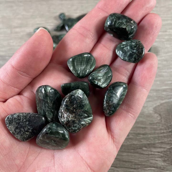 Seraphinite Tumbled Stones – Premium Russian Crystals for wholesale by Keystone Crystals