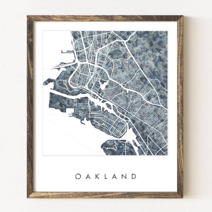 Carte peinte d'OAKLAND California pour la vente par Turn-of-the-Centuries